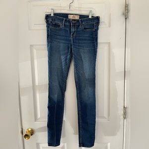 Hollister super skinny medium wash jeans.